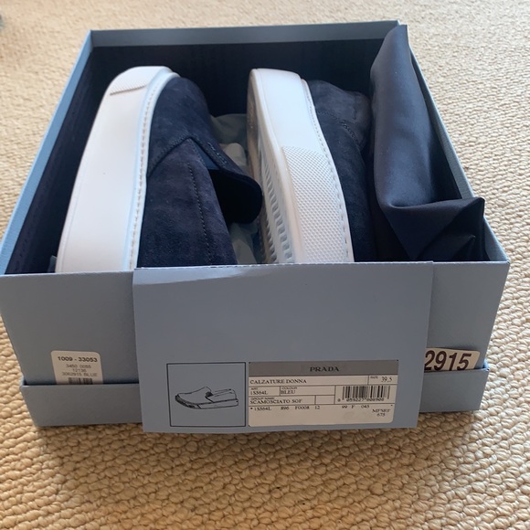 Prada navy suede platform slides - Picture 2 of 4